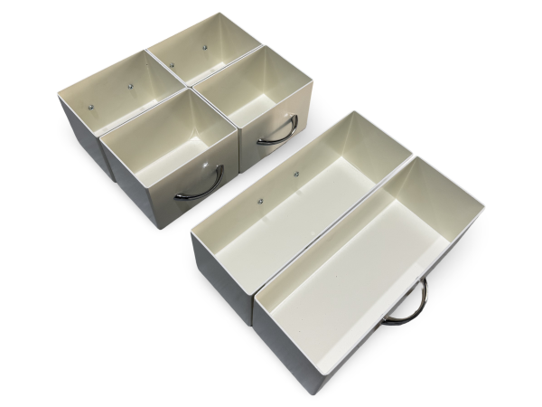 ÜNAL manuel riffle numune bölücü (Jones tipi) için numune toplama kutuları (çıkarılabilir hazneler)